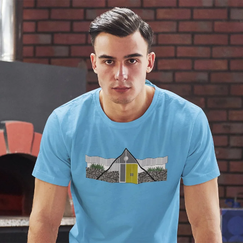 basic t-shirts for men -Unisex T-shirt - Swiss Miss House - Ocean Blue