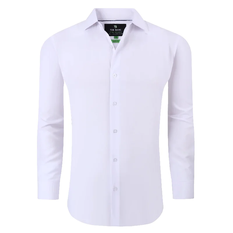 men's custom-fit shirts -Tom Baine Performance Stretch Solid Button Down