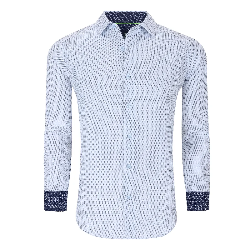 men's premium casual shirts -Tom Baine Slim Fit Performance Long Sleeve Geometric Button Down