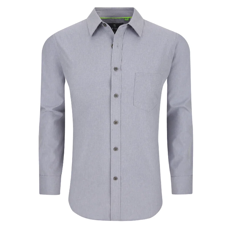 men's button-up shirts with patterns -Tom Baine Slim Fit Performance Long Sleeve Soild Button Down