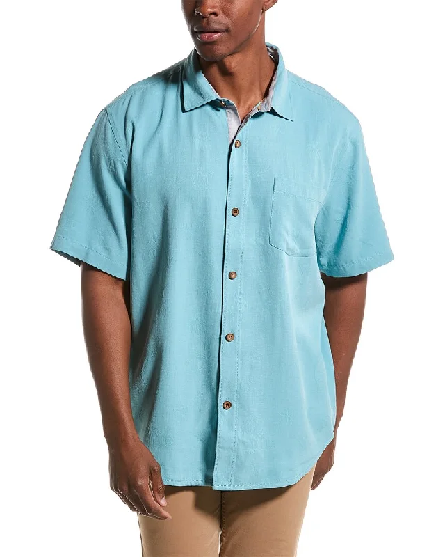 men's business casual shirts -Tommy Bahama Natural Born Griller Silk Shirt