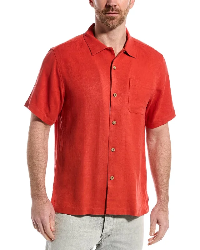 men's athletic fit shirts -Tommy Bahama Tropic Isles Silk Camp Shirt