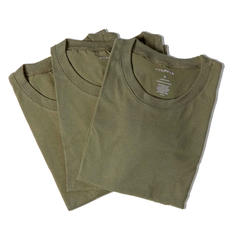 men's round neck t-shirts -USMC Plain T-shirts, 3-Pack