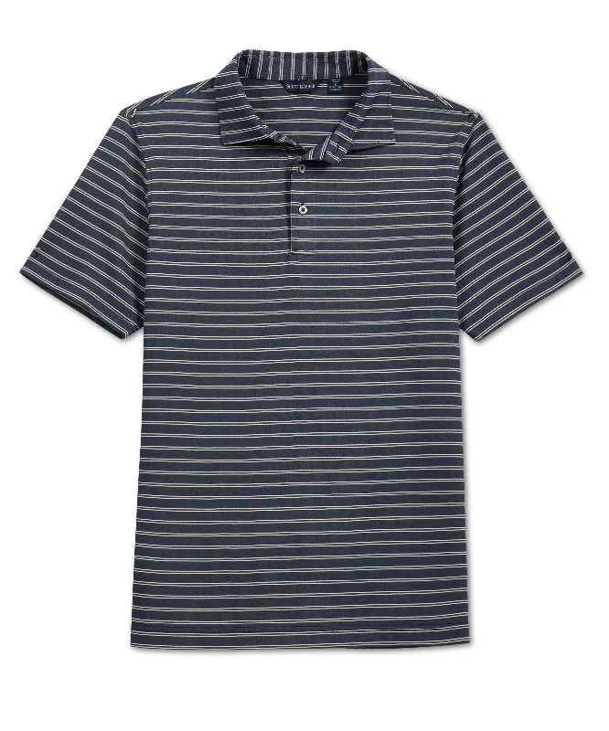 stylish button-down shirts for men -Track Stripe Tech Polo, Midnight