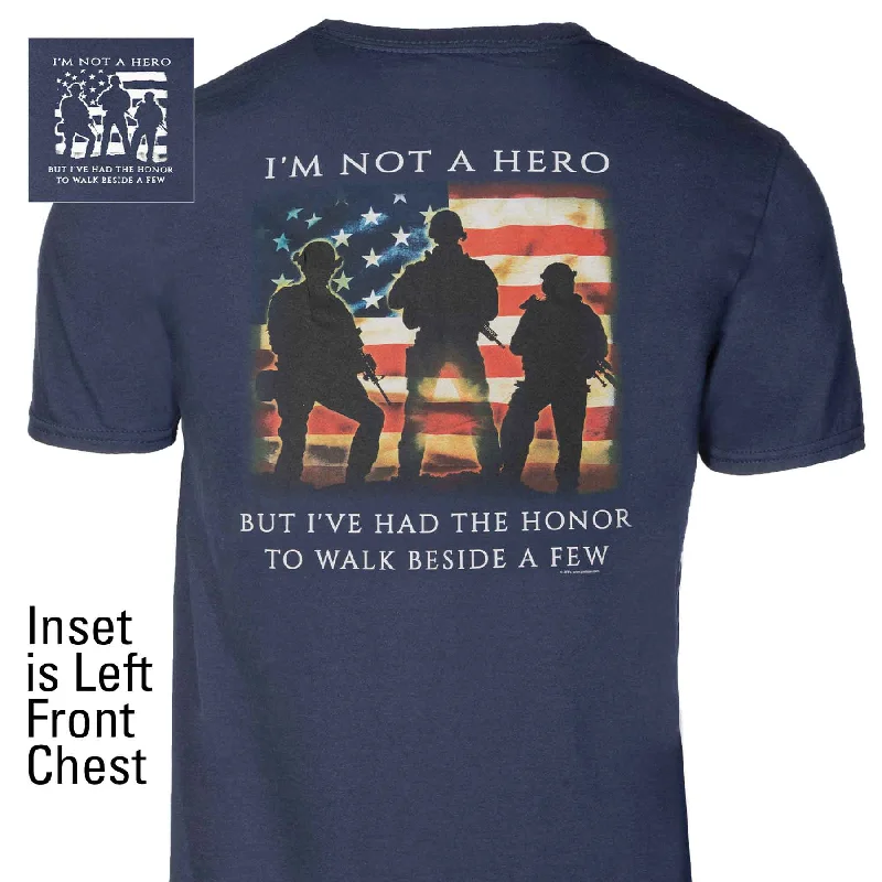 men's t-shirts with funny prints -USMC "I'm Not a Hero But …" Graphic T-shirt