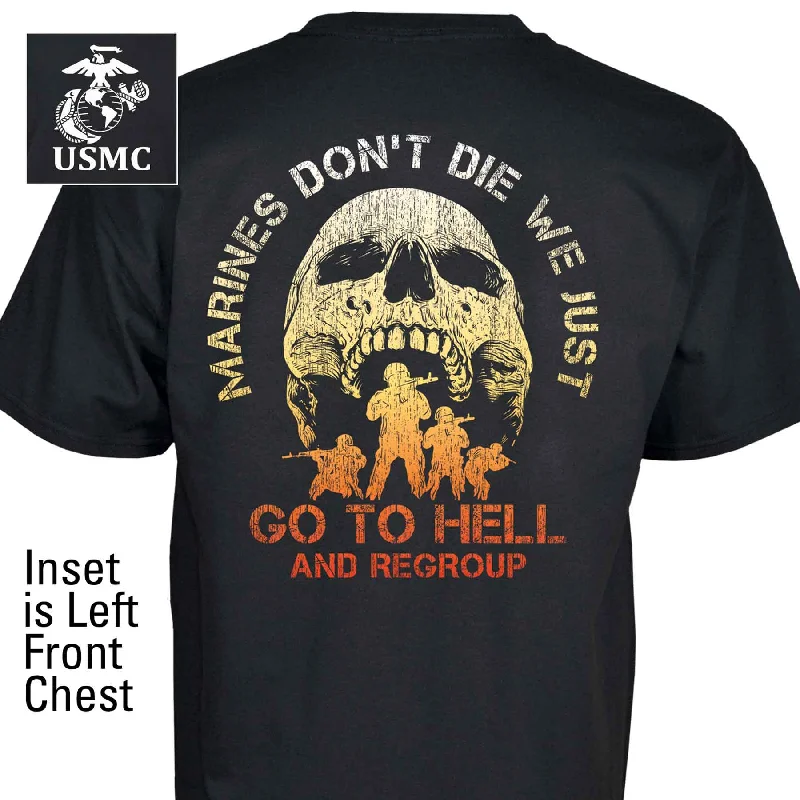 men's custom t-shirts -Marine Corps Marines Die/Regroup T-Shirt