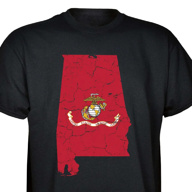 men's soft jersey t-shirts -Customizable USMC T-Shirt with Choose-your-State Option