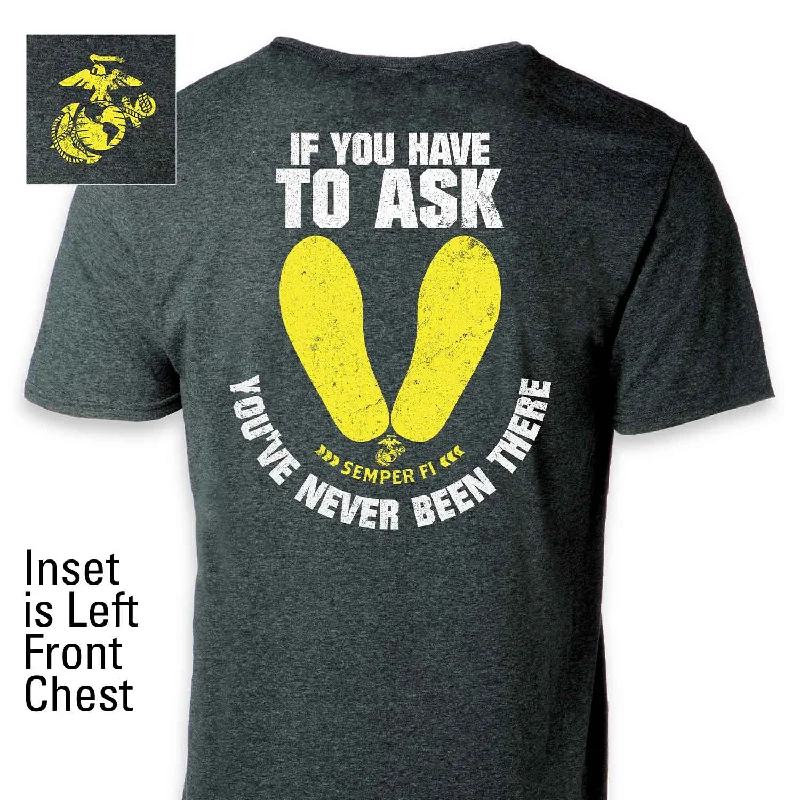 classic fit t-shirts for men -USMC 'If You Have to Ask' Graphic Black T-shirt