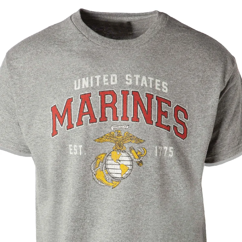 classic fit t-shirts for men -Vintage Marine Corps Letters T-shirt