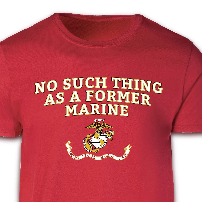 men's crewneck graphic t-shirts -"No Such Thing as a Former Marine" T-shirt 100% Cotton