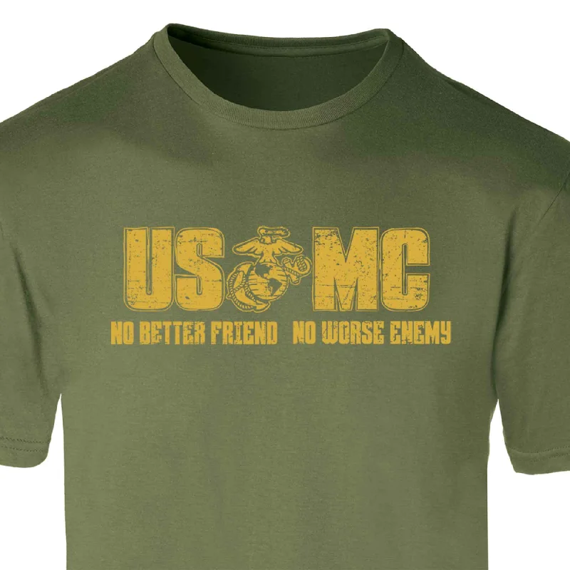 men's lightweight t-shirts -USMC No Better Friend, No Worse Enemy T-shirt