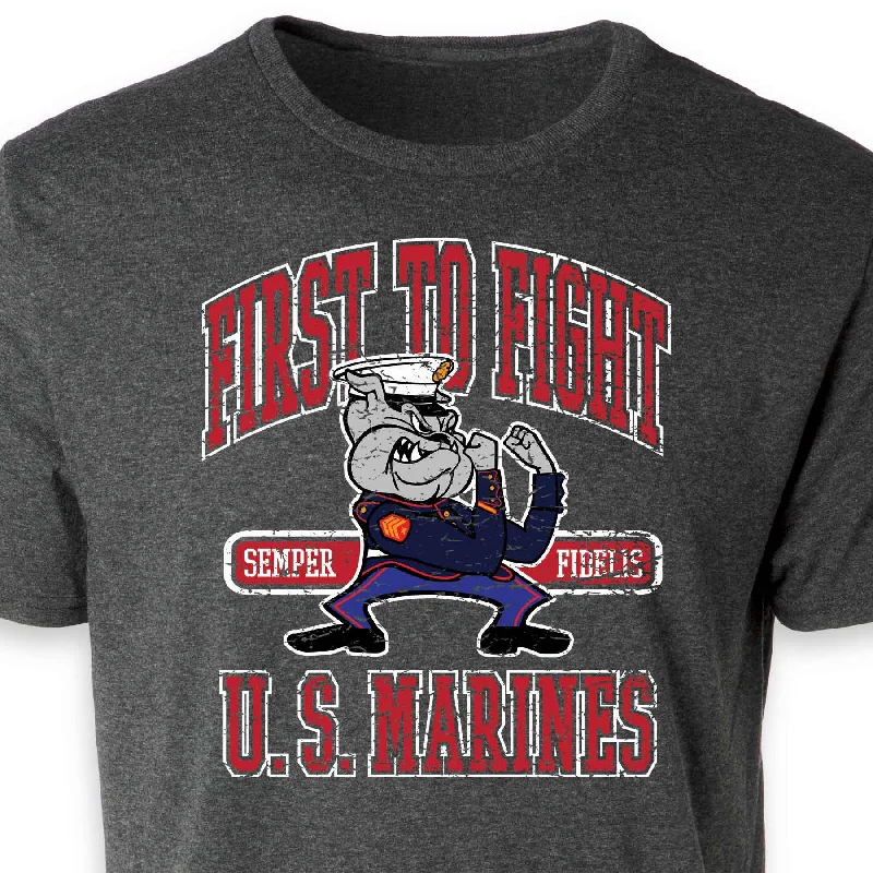 modern t-shirts for men -USMC First To Fight Bulldog T-shirt