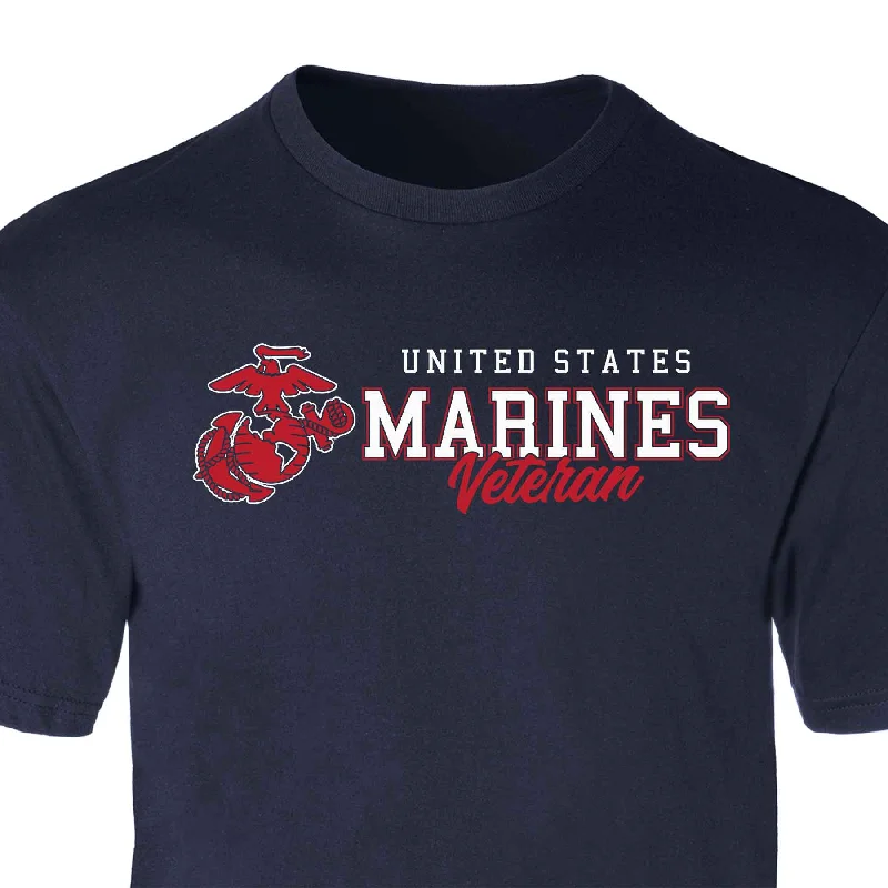 men's t-shirts for casual wear -USMC Veteran Script T-shirt