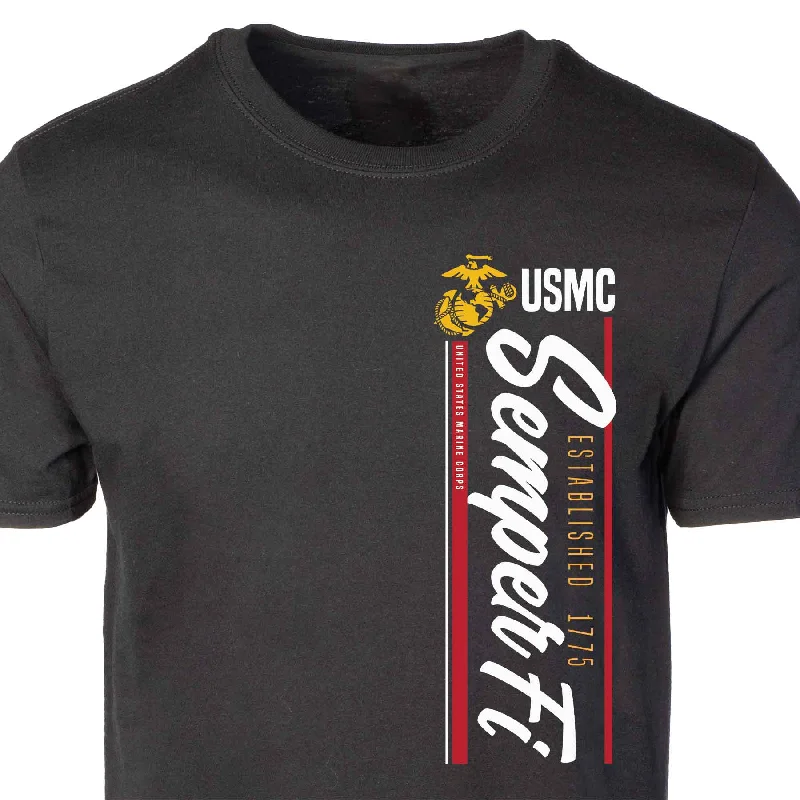 men's white t-shirts -USMC Semper Fi Vertical T-shirt