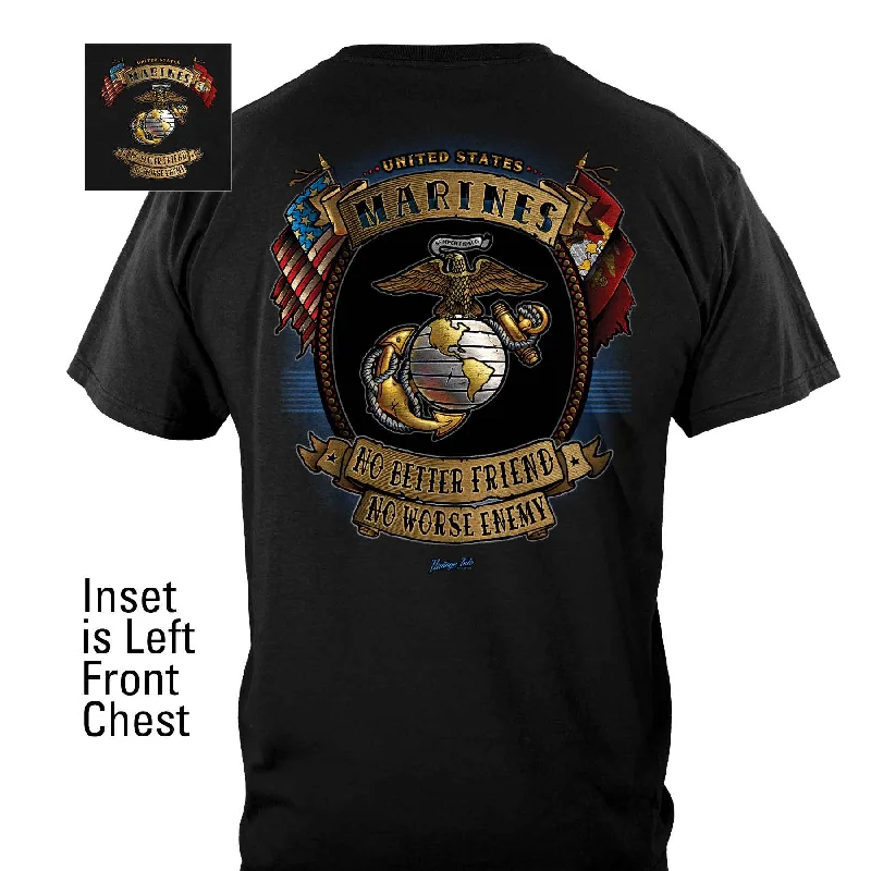 plain t-shirts for men -USMC No Better Friend T-shirt