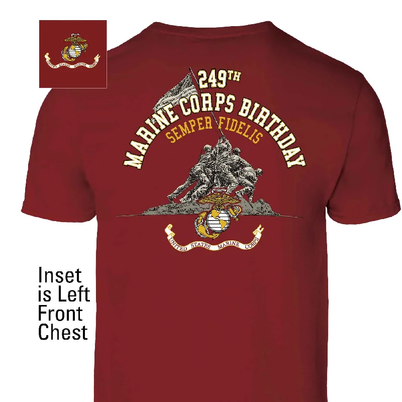 summer-ready t-shirts for men -USMC 249th Birthday T-shirt- Back