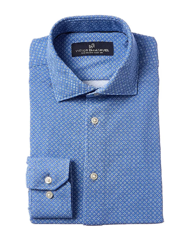 stylish dress shirts for men -VICTOR EMMANUEL Geo Printed Dress Shirt