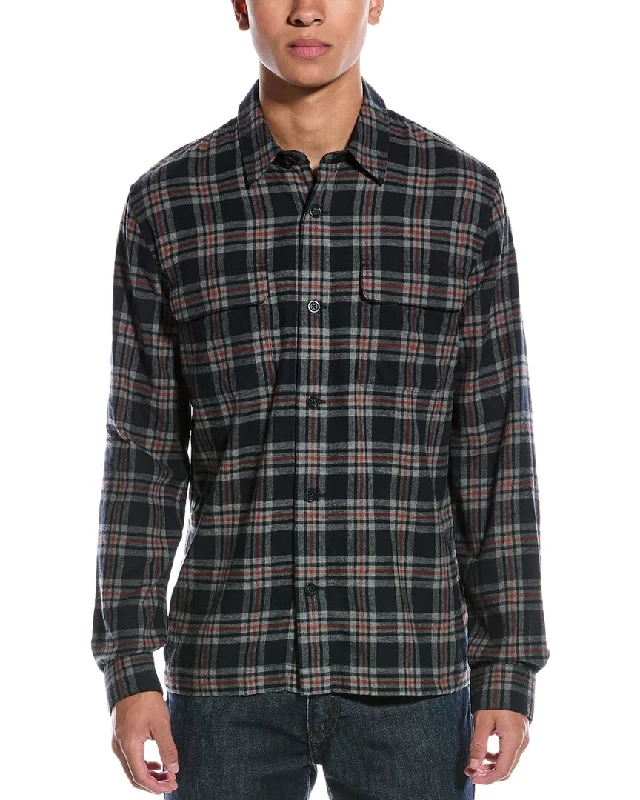 men's versatile shirts for work -Vince Brushed Flannel Shirt