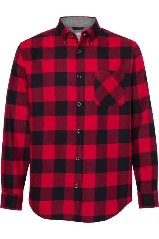 men's plaid button-up shirts -Weatherproof Vintage Brushed Flannel Long Sleeve Shirt