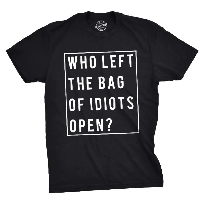 men's cotton t-shirts for sports -Who Left The Bag Of Idiots Open Men's T Shirt