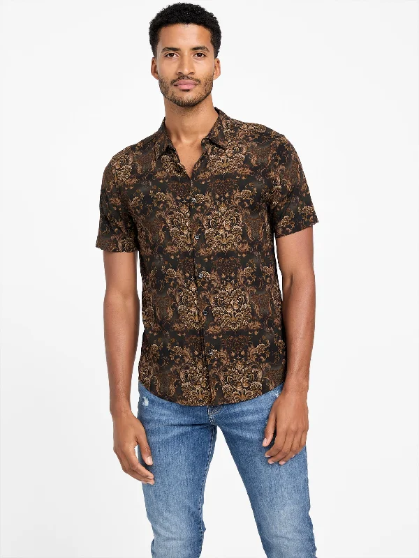 men's luxury dress shirts -Zari Printed Shirt