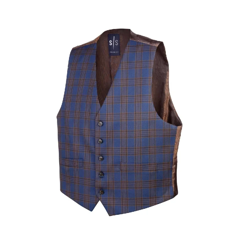 men's vests for layering with shirts -Blue Rust Window Payne Vest