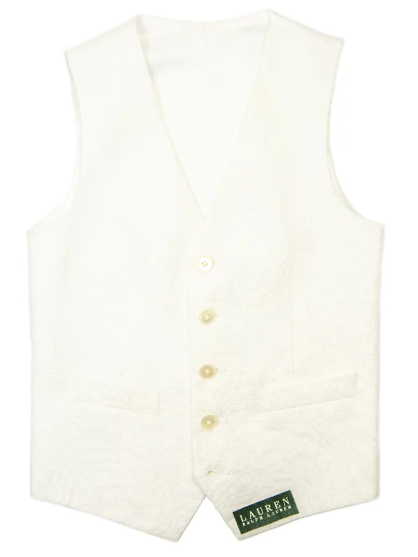 men's fashion vests -Lauren Ralph Lauren 21535V- Suit Separate Vest- Linen- White