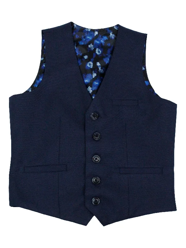 men's sleeveless jackets -Leo & Zachary 35587V Boy's Suit Separate Vest - Weave - Deep Blue