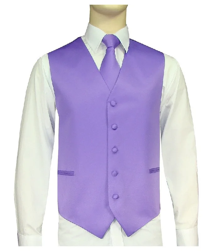 men's padded vests -Brand Q. Men's Satin Lavender Color Tuxedo Vest and Tie