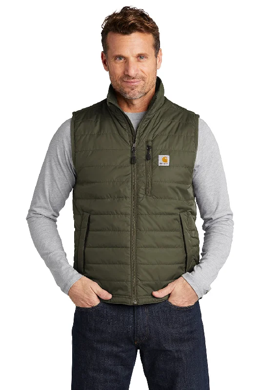 men's reversible vests -Carhartt Mens Gilliam Full Zip Vest - Moss Green