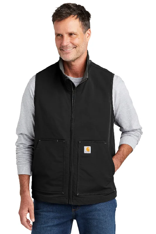 elegant vest jackets for men -Carhartt Mens Super Dux Wind & Water Resistant Full Zip Vest - Black