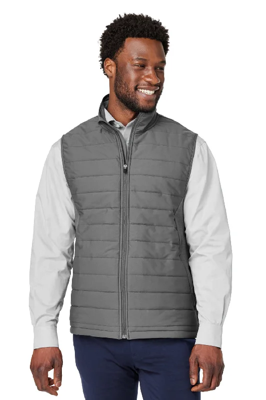 versatile vests for men -Devon & Jones Mens New Classics Charleston Hybrid Full Zip Vest - Graphite Grey Melange