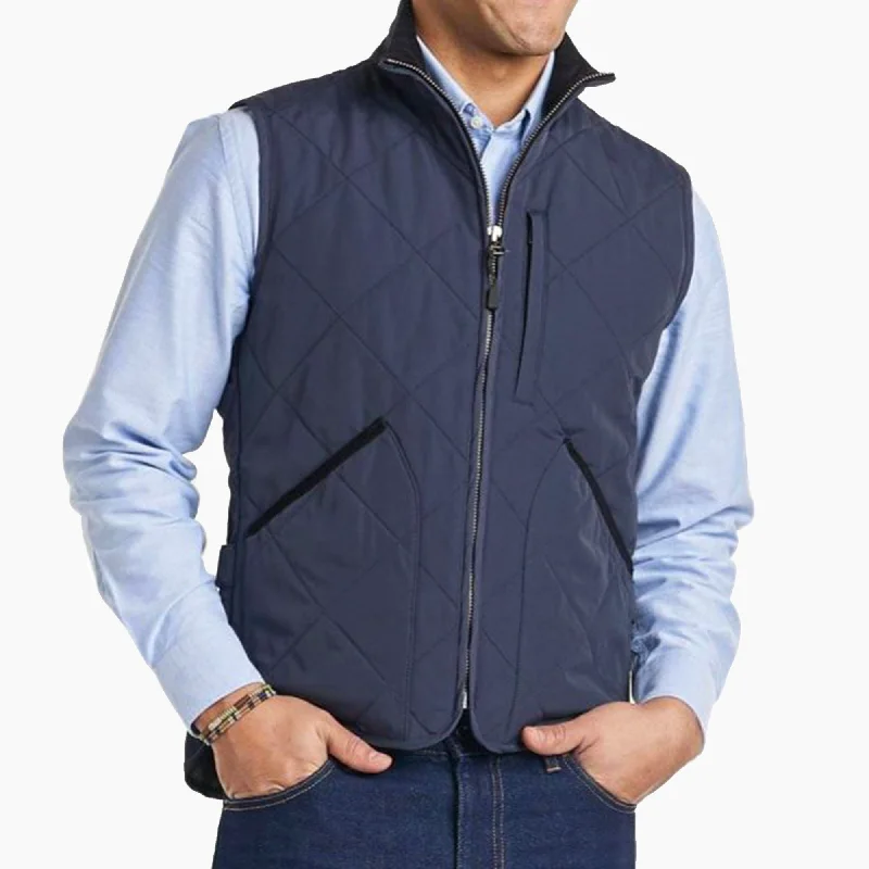 men's designer waistcoats -Flatiron Vest - Navy