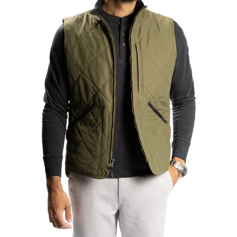 wool vests for men -Flatiron Vest - Olive