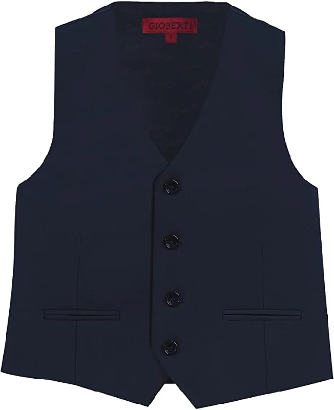 men's premium vests -Formal Vest Suit 4 Button Toddler's Kids Boys -Navy