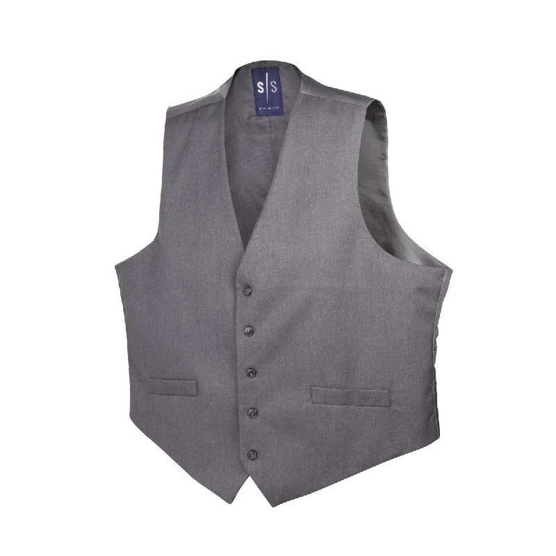 men's black vests for formal wear -Medium Gray Vest