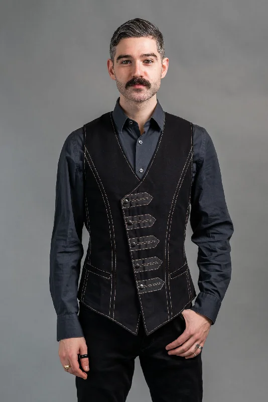 men's black vests for formal wear -Harker Vest - Victorian Eclipse [Mens]