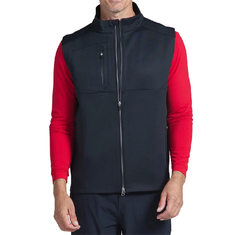 sleek vests for men -IBKUL Mens Solid Mega Heat Vest - Black