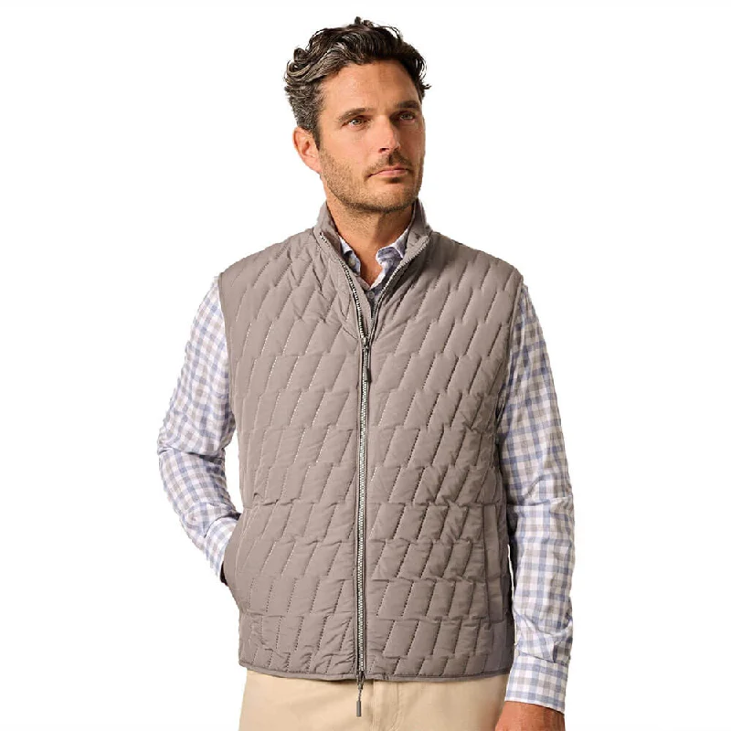 multi-pocket vests for men -Johnnie-O Belfry Vest - Concrete