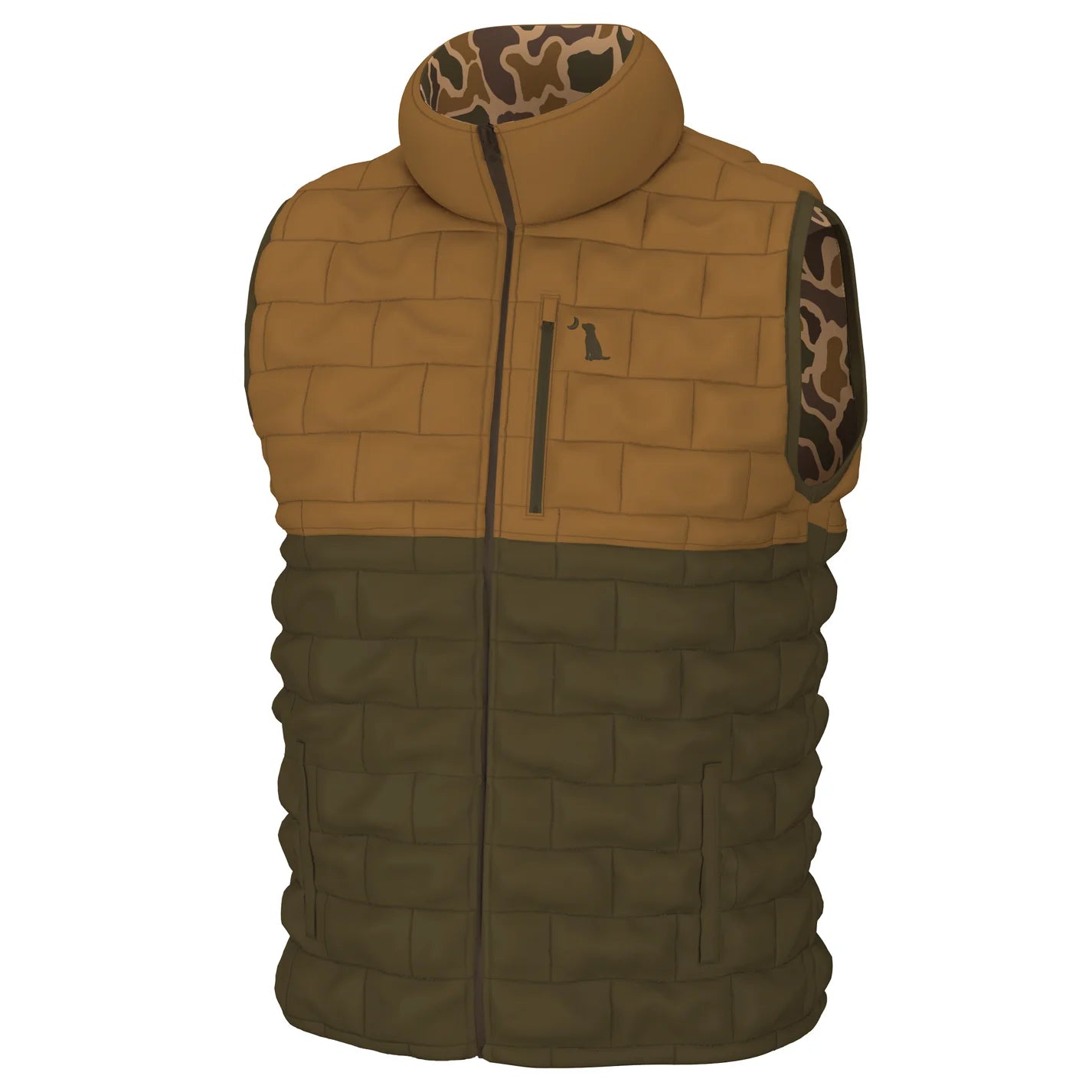 classic waistcoats for men -Duck Down Vest Old School Camo