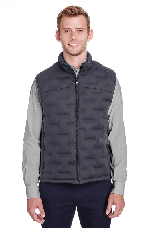 men's slim-fit sleeveless vests -North End Mens Pioneer Hybrid Waterproof Full Zip Vest - Carbon Grey/Black