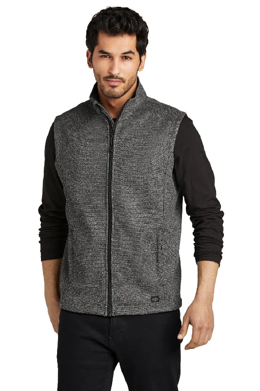 stylish formal vests for men -Ogio Mens Grit Fleece Full Zip Vest - Heather Diesel Grey