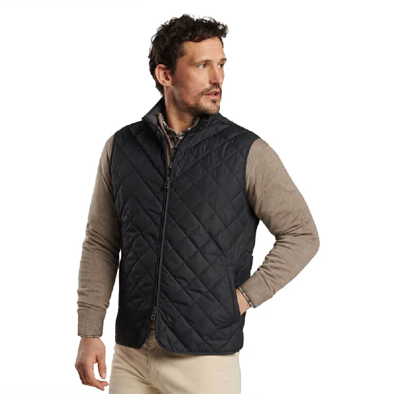 men's sleeveless jackets -Peter Millar Essex Vest - Black