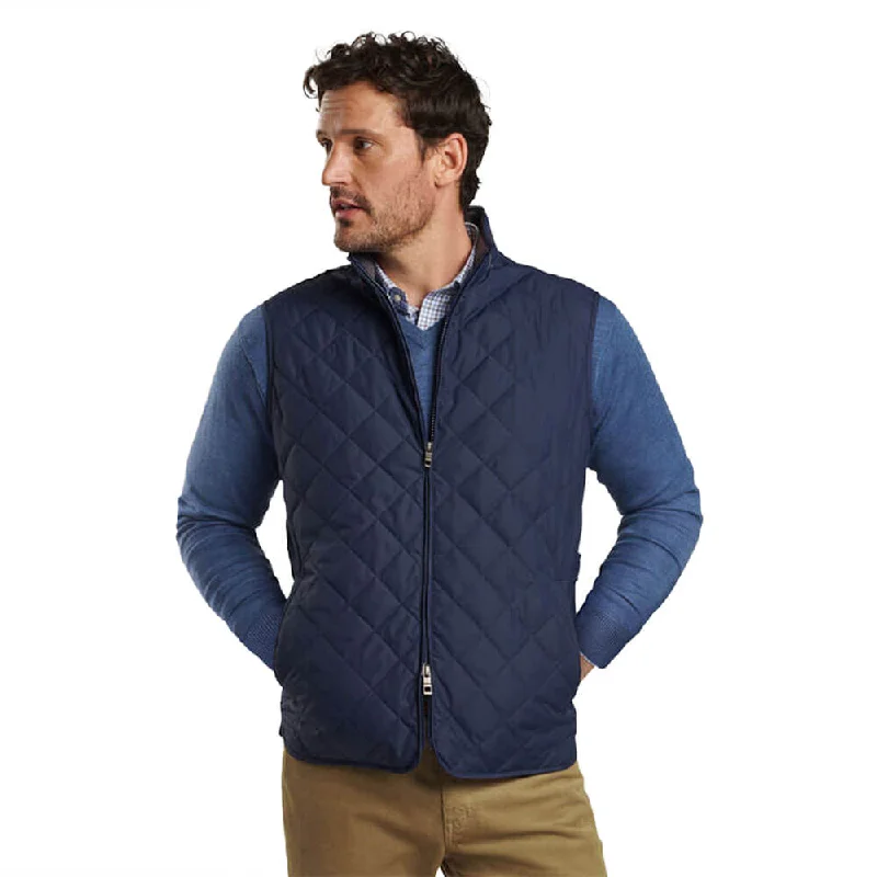 men's plaid vests -Peter Millar Essex Vest - Navy