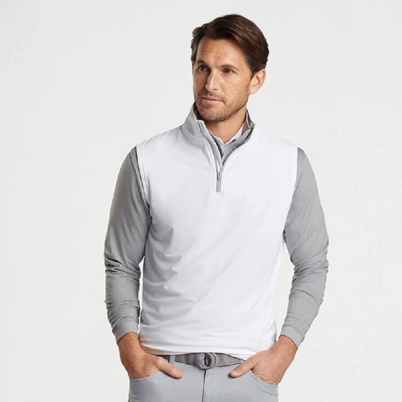 cotton vest jackets for men -Peter Millar Galway Performance Quarter-Zip Vest - White*