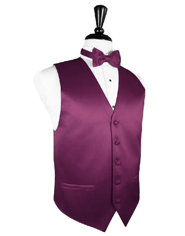 men's formal waistcoats for weddings -Sangria Luxury Satin Tuxedo Vest