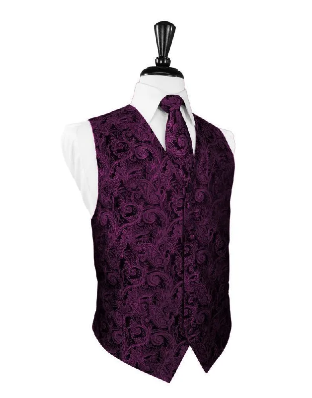 versatile vests for men -Sangria Tapestry Tuxedo Vest