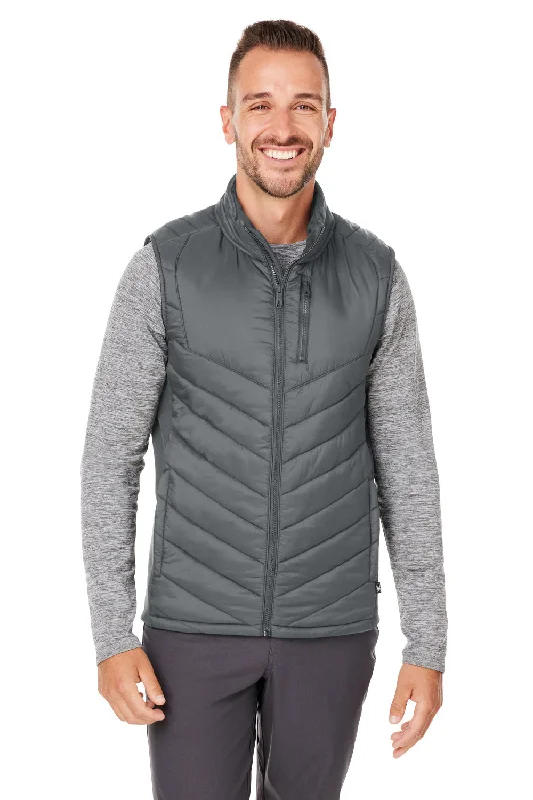 outdoor vests for men -Spyder Mens Challenger Full Zip Vest - Polar Grey