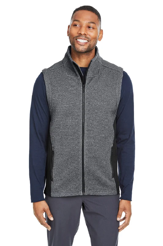 men's casual sleeveless vests -Spyder Mens Pursuit Full Zip Vest - Heather Black/Black