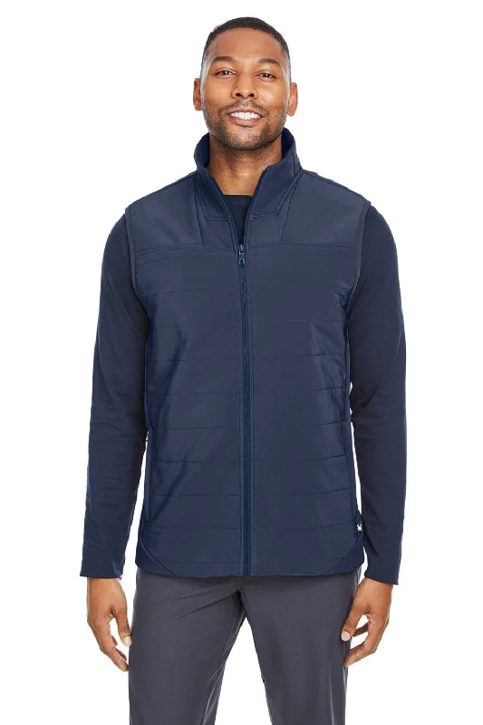 puffer vests for men -Spyder Mens Transit Full Zip Vest - Frontier Blue